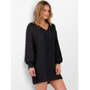 image:imageANRABESS Women Sweater Dress Oversized V Neck Cable Knit Fall Long SleeveBlack