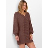image:imageANRABESS Women Sweater Dress Oversized V Neck Cable Knit Fall Long SleeveBrown