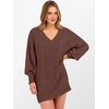 image:imageANRABESS Women Sweater Dress Oversized V Neck Cable Knit Fall Long SleeveBrown