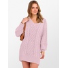 image:imageANRABESS Women Sweater Dress Oversized V Neck Cable Knit Fall Long SleevePink