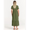 image:imageANRABESS Womens 2026 Summer Casual Short Sleeve Maxi Dress with PocketsArmy Green