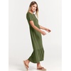 image:imageANRABESS Womens 2026 Summer Casual Short Sleeve Maxi Dress with PocketsArmy Green