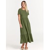 image:imageANRABESS Womens 2026 Summer Casual Short Sleeve Maxi Dress with PocketsArmy Green