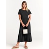 image:imageANRABESS Womens 2026 Summer Casual Short Sleeve Maxi Dress with PocketsBlack