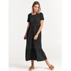 image:imageANRABESS Womens 2026 Summer Casual Short Sleeve Maxi Dress with PocketsBlack