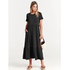 image:imageANRABESS Womens 2026 Summer Casual Short Sleeve Maxi Dress with PocketsBlack