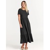 image:imageANRABESS Womens 2026 Summer Casual Short Sleeve Maxi Dress with PocketsBlack