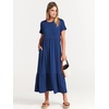 image:imageANRABESS Womens 2026 Summer Casual Short Sleeve Maxi Dress with PocketsBlue