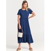 image:imageANRABESS Womens 2026 Summer Casual Short Sleeve Maxi Dress with PocketsBlue