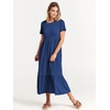 image:imageANRABESS Womens 2026 Summer Casual Short Sleeve Maxi Dress with PocketsBlue