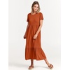 image:imageANRABESS Womens 2026 Summer Casual Short Sleeve Maxi Dress with PocketsBrick Red