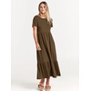 image:imageANRABESS Womens 2026 Summer Casual Short Sleeve Maxi Dress with PocketsCoffee