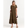image:imageANRABESS Womens 2026 Summer Casual Short Sleeve Maxi Dress with PocketsCoffee