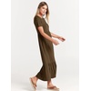 image:imageANRABESS Womens 2026 Summer Casual Short Sleeve Maxi Dress with PocketsCoffee