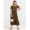 image:imageANRABESS Womens 2026 Summer Casual Short Sleeve Maxi Dress with PocketsCoffee