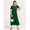 image:imageANRABESS Womens 2026 Summer Casual Short Sleeve Maxi Dress with PocketsDeep Green