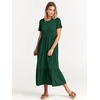 image:imageANRABESS Womens 2026 Summer Casual Short Sleeve Maxi Dress with PocketsDeep Green