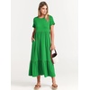image:imageANRABESS Womens 2026 Summer Casual Short Sleeve Maxi Dress with PocketsForest