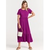 image:imageANRABESS Womens 2026 Summer Casual Short Sleeve Maxi Dress with PocketsFuchsia