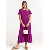 image:imageANRABESS Womens 2026 Summer Casual Short Sleeve Maxi Dress with PocketsFuchsia