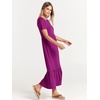 image:imageANRABESS Womens 2026 Summer Casual Short Sleeve Maxi Dress with PocketsFuchsia