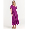 image:imageANRABESS Womens 2026 Summer Casual Short Sleeve Maxi Dress with PocketsFuchsia
