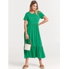 image:imageANRABESS Womens 2026 Summer Casual Short Sleeve Maxi Dress with PocketsGrass