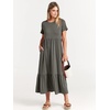 image:imageANRABESS Womens 2026 Summer Casual Short Sleeve Maxi Dress with PocketsGray