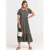 image:imageANRABESS Womens 2026 Summer Casual Short Sleeve Maxi Dress with PocketsGray