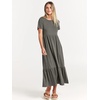 image:imageANRABESS Womens 2026 Summer Casual Short Sleeve Maxi Dress with PocketsGray