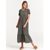 image:imageANRABESS Womens 2026 Summer Casual Short Sleeve Maxi Dress with PocketsGray