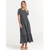 image:imageANRABESS Womens 2026 Summer Casual Short Sleeve Maxi Dress with PocketsGray Blue