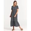 image:imageANRABESS Womens 2026 Summer Casual Short Sleeve Maxi Dress with PocketsGray Blue