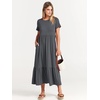 image:imageANRABESS Womens 2026 Summer Casual Short Sleeve Maxi Dress with PocketsGray Blue