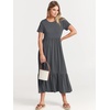 image:imageANRABESS Womens 2026 Summer Casual Short Sleeve Maxi Dress with PocketsGray Blue