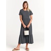 image:imageANRABESS Womens 2026 Summer Casual Short Sleeve Maxi Dress with PocketsGray Blue