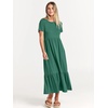 image:imageANRABESS Womens 2026 Summer Casual Short Sleeve Maxi Dress with PocketsGreen