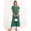 image:imageANRABESS Womens 2026 Summer Casual Short Sleeve Maxi Dress with PocketsGreen