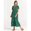 image:imageANRABESS Womens 2026 Summer Casual Short Sleeve Maxi Dress with PocketsGreen