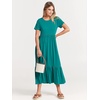 image:imageANRABESS Womens 2026 Summer Casual Short Sleeve Maxi Dress with PocketsLake Green
