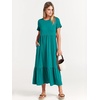 image:imageANRABESS Womens 2026 Summer Casual Short Sleeve Maxi Dress with PocketsLake Green