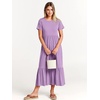 image:imageANRABESS Womens 2026 Summer Casual Short Sleeve Maxi Dress with PocketsLilac
