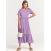image:imageANRABESS Womens 2026 Summer Casual Short Sleeve Maxi Dress with PocketsLilac