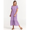 image:imageANRABESS Womens 2026 Summer Casual Short Sleeve Maxi Dress with PocketsLilac
