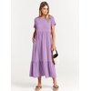 image:imageANRABESS Womens 2026 Summer Casual Short Sleeve Maxi Dress with PocketsLilac