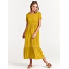 image:imageANRABESS Womens 2026 Summer Casual Short Sleeve Maxi Dress with PocketsMustrad Yellow