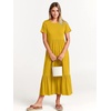 image:imageANRABESS Womens 2026 Summer Casual Short Sleeve Maxi Dress with PocketsMustrad Yellow