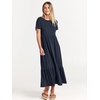 image:imageANRABESS Womens 2026 Summer Casual Short Sleeve Maxi Dress with PocketsNavy Blue