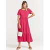 image:imageANRABESS Womens 2026 Summer Casual Short Sleeve Maxi Dress with PocketsPeach