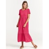 image:imageANRABESS Womens 2026 Summer Casual Short Sleeve Maxi Dress with PocketsPeach
